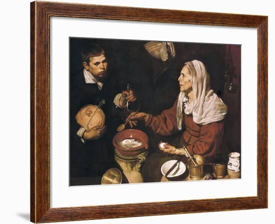 Old Woman Cooking Eggs-Diego Velazquez-Framed Art Print