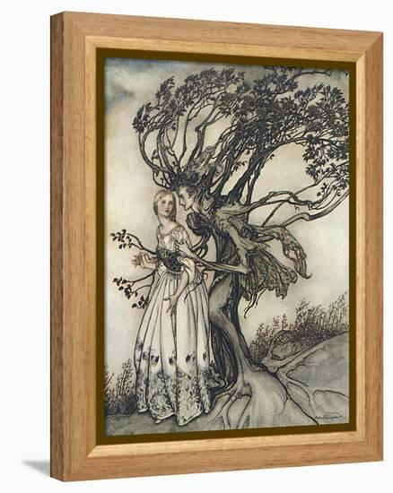 Old Woman in the Wood-Arthur Rackham-Framed Premier Image Canvas