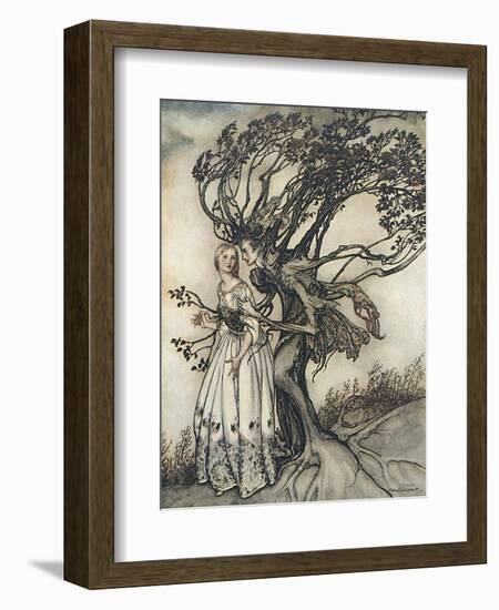 Old Woman in the Wood-Arthur Rackham-Framed Premium Photographic Print