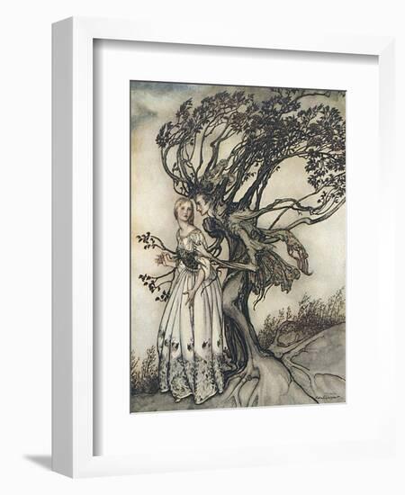 Old Woman in the Wood-Arthur Rackham-Framed Premium Photographic Print