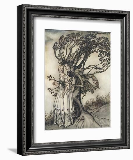 Old Woman in the Wood-Arthur Rackham-Framed Premium Photographic Print