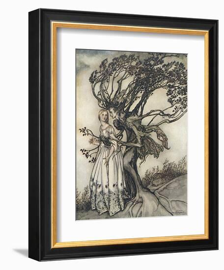 Old Woman in the Wood-Arthur Rackham-Framed Premium Photographic Print