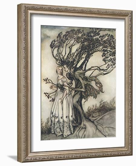 Old Woman in the Wood-Arthur Rackham-Framed Photographic Print