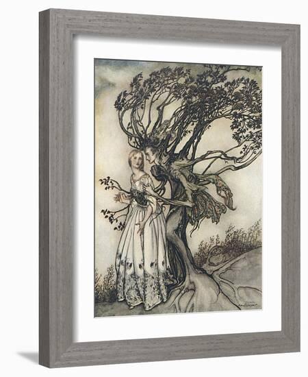 Old Woman in the Wood-Arthur Rackham-Framed Photographic Print