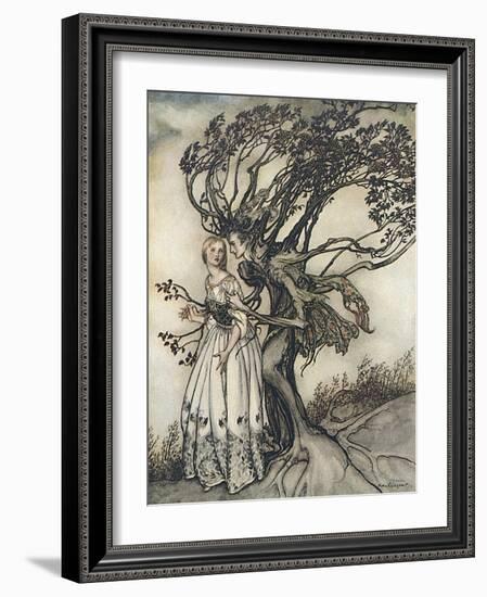 Old Woman in the Wood-Arthur Rackham-Framed Photographic Print