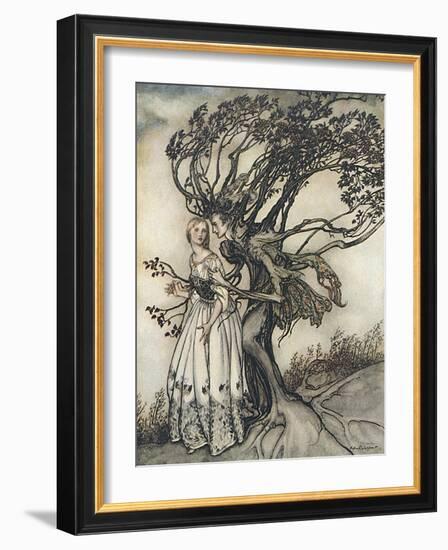 Old Woman in the Wood-Arthur Rackham-Framed Photographic Print