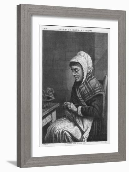 Old Woman Knitting-Frans Huard-Framed Art Print