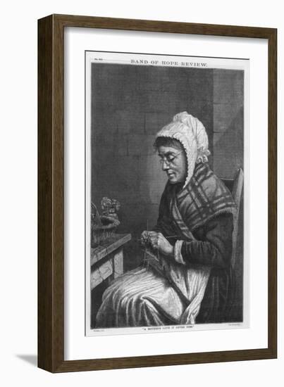 Old Woman Knitting-Frans Huard-Framed Art Print