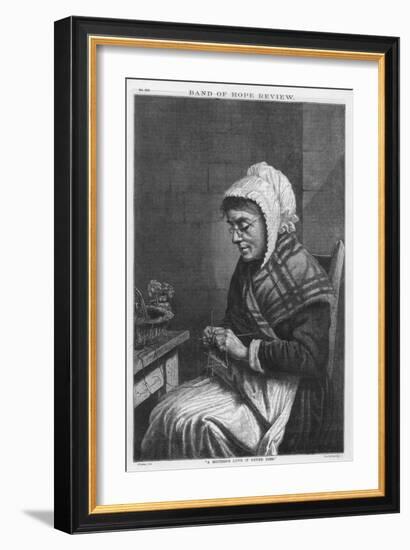 Old Woman Knitting-Frans Huard-Framed Art Print