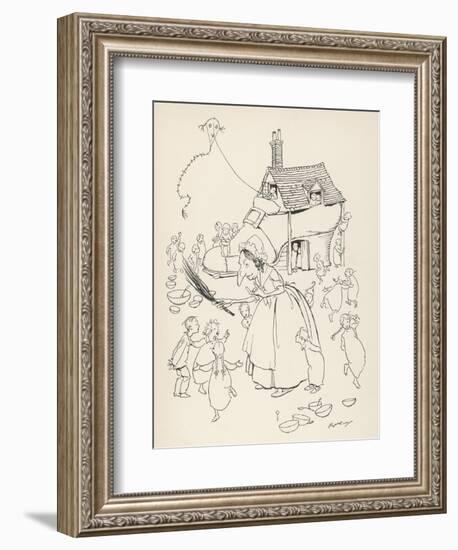 Old Woman Lived in Shoe-Arthur Rackham-Framed Premium Giclee Print