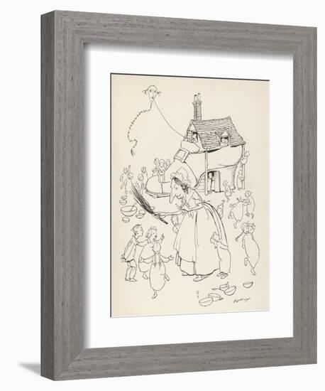 Old Woman Lived in Shoe-Arthur Rackham-Framed Premium Giclee Print