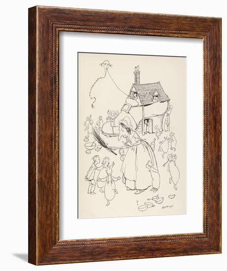 Old Woman Lived in Shoe-Arthur Rackham-Framed Premium Giclee Print