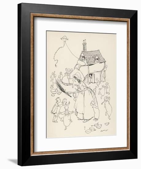 Old Woman Lived in Shoe-Arthur Rackham-Framed Premium Giclee Print