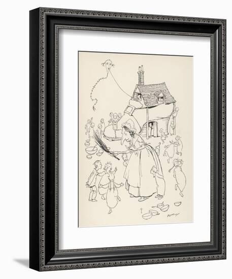 Old Woman Lived in Shoe-Arthur Rackham-Framed Premium Giclee Print