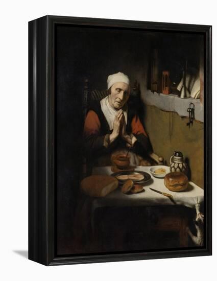 Old Woman Saying Grace, known as ‘The Prayer Without End’, C.1656-Nicolaes Maes-Framed Premier Image Canvas