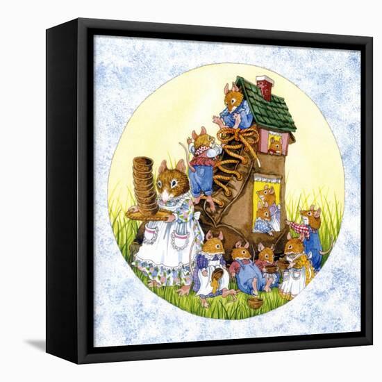 Old Woman Shoe Mice-Wendy Edelson-Framed Premier Image Canvas