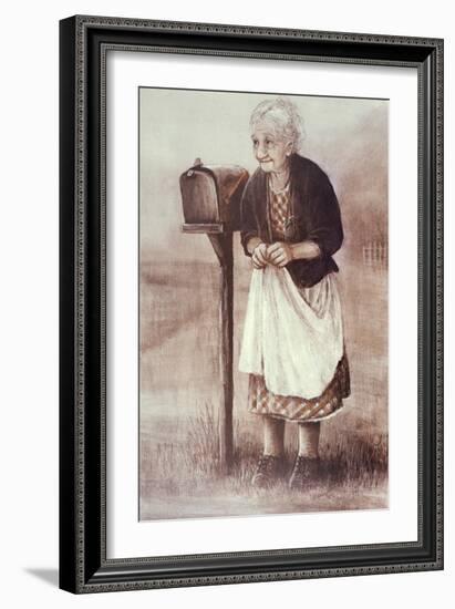 Old Woman Waiting by the Mailbox-Dianne Dengel-Framed Giclee Print