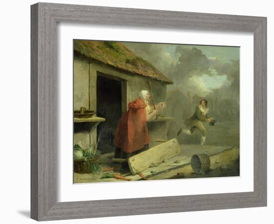 Old Woman Waving a Stick at a Boy, 1793-George Morland-Framed Giclee Print