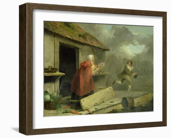Old Woman Waving a Stick at a Boy, 1793-George Morland-Framed Giclee Print