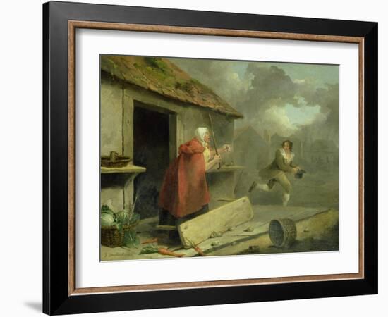 Old Woman Waving a Stick at a Boy, 1793-George Morland-Framed Giclee Print