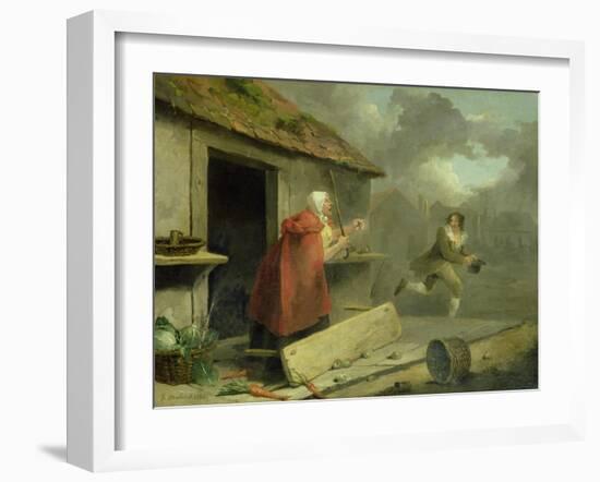 Old Woman Waving a Stick at a Boy, 1793-George Morland-Framed Giclee Print