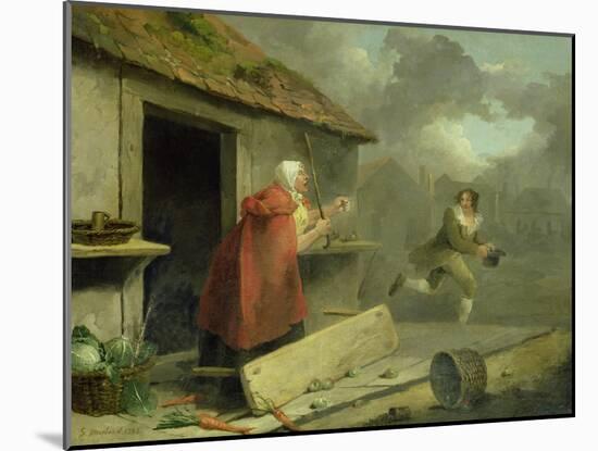 Old Woman Waving a Stick at a Boy, 1793-George Morland-Mounted Giclee Print