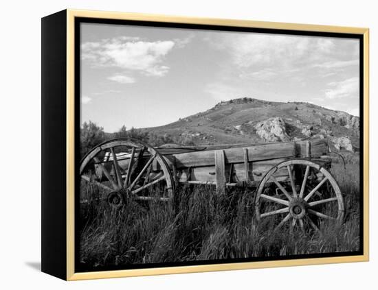 Old Wood Wagon near Mining Ghost Town at Bannack State Park, Montana, USA-Jamie & Judy Wild-Framed Premier Image Canvas