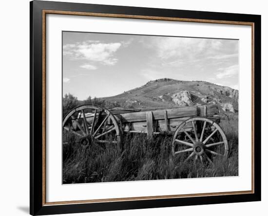 Old Wood Wagon near Mining Ghost Town at Bannack State Park, Montana, USA-Jamie & Judy Wild-Framed Photographic Print