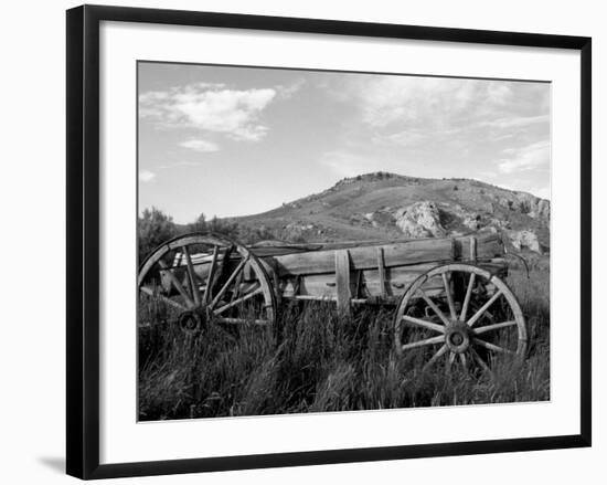 Old Wood Wagon near Mining Ghost Town at Bannack State Park, Montana, USA-Jamie & Judy Wild-Framed Photographic Print