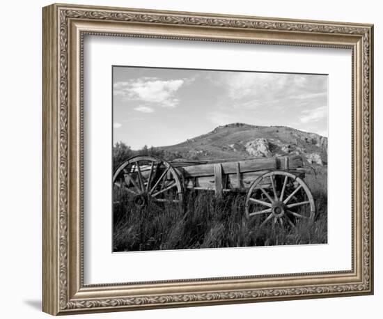 Old Wood Wagon near Mining Ghost Town at Bannack State Park, Montana, USA-Jamie & Judy Wild-Framed Photographic Print