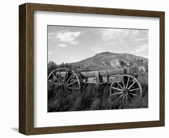 Old Wood Wagon near Mining Ghost Town at Bannack State Park, Montana, USA-Jamie & Judy Wild-Framed Photographic Print