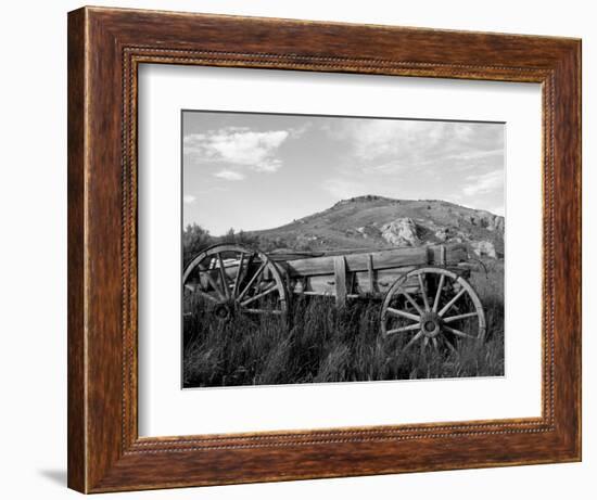 Old Wood Wagon near Mining Ghost Town at Bannack State Park, Montana, USA-Jamie & Judy Wild-Framed Photographic Print