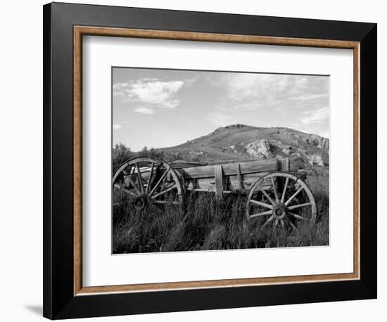 Old Wood Wagon near Mining Ghost Town at Bannack State Park, Montana, USA-Jamie & Judy Wild-Framed Photographic Print