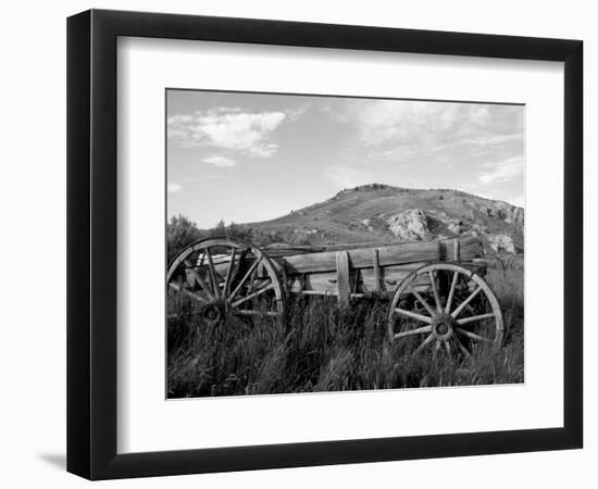 Old Wood Wagon near Mining Ghost Town at Bannack State Park, Montana, USA-Jamie & Judy Wild-Framed Photographic Print