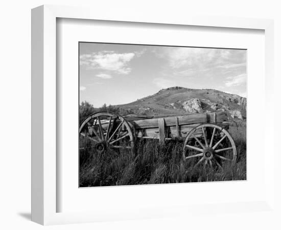 Old Wood Wagon near Mining Ghost Town at Bannack State Park, Montana, USA-Jamie & Judy Wild-Framed Photographic Print