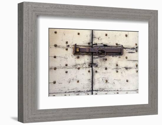 old wooden door in the mountain village Lavenone, Lombardy, Italy-Klaus Scholz-Framed Photographic Print