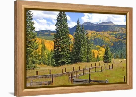 Old Wooden Fence and Autumn Colors in the San Juan Mountains of Colorado-John Alves-Framed Premier Image Canvas
