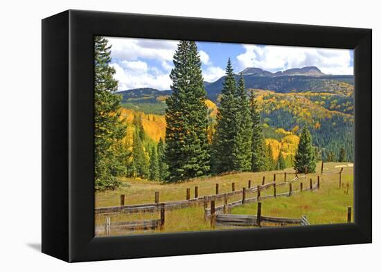 Old Wooden Fence and Autumn Colors in the San Juan Mountains of Colorado-John Alves-Framed Premier Image Canvas