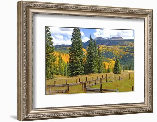 Old Wooden Fence and Autumn Colors in the San Juan Mountains of Colorado-John Alves-Framed Photographic Print