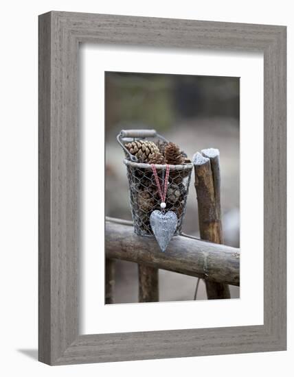 Old Wooden Fence, Bucket, Cone, Heart-Andrea Haase-Framed Photographic Print