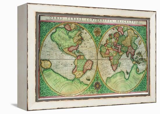 Old World Map 1587-null-Framed Premier Image Canvas
