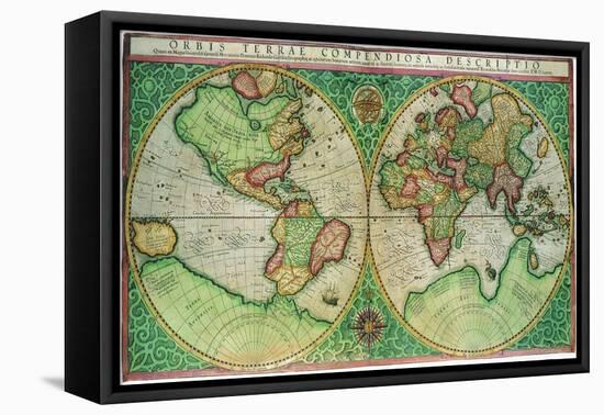 Old World Map 1587-null-Framed Premier Image Canvas