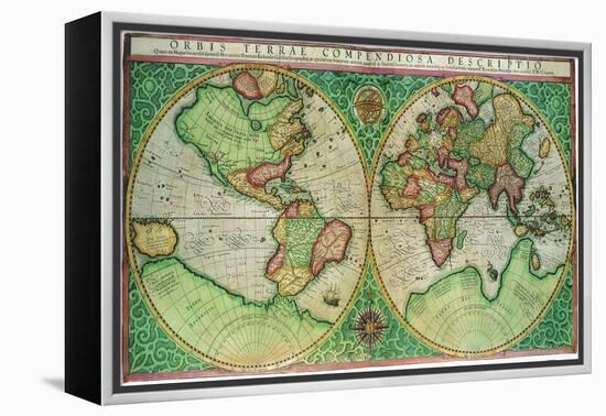 Old World Map 1587-null-Framed Premier Image Canvas