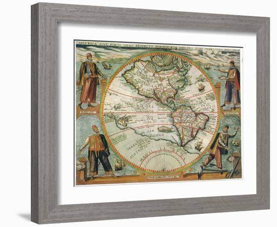 Old World Map 1597-null-Framed Giclee Print