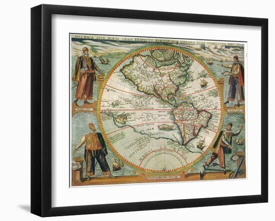Old World Map 1597-null-Framed Giclee Print