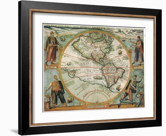 Old World Map 1597-null-Framed Giclee Print