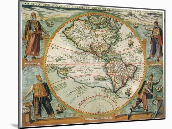 Old World Map 1597-null-Mounted Giclee Print