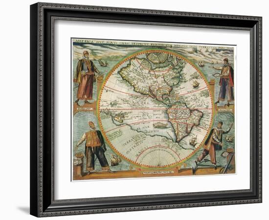 Old World Map 1597-null-Framed Giclee Print