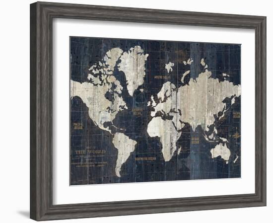 Old World Map Blue Crop-Wild Apple Portfolio-Framed Premium Giclee Print