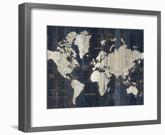 Old World Map Blue Crop-Wild Apple Portfolio-Framed Premium Giclee Print